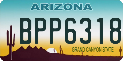 AZ license plate BPP6318