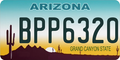 AZ license plate BPP6320
