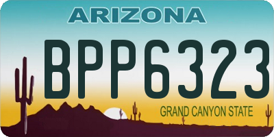 AZ license plate BPP6323
