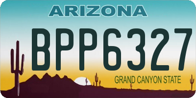 AZ license plate BPP6327