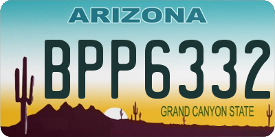 AZ license plate BPP6332