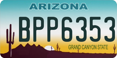 AZ license plate BPP6353