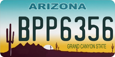 AZ license plate BPP6356