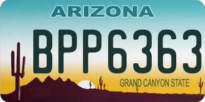 AZ license plate BPP6363