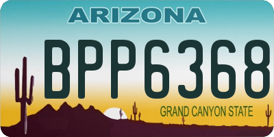 AZ license plate BPP6368