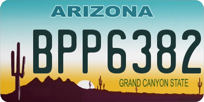 AZ license plate BPP6382