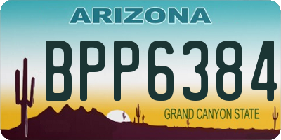 AZ license plate BPP6384