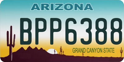 AZ license plate BPP6388