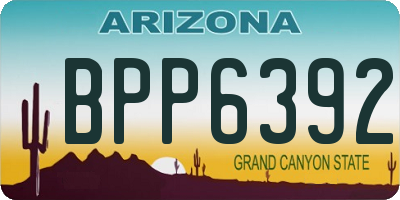 AZ license plate BPP6392