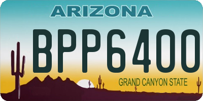 AZ license plate BPP6400