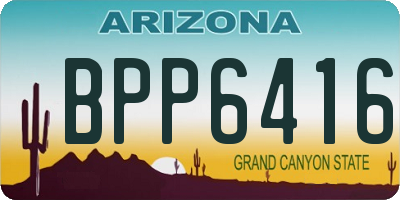 AZ license plate BPP6416
