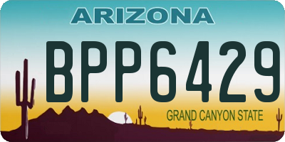 AZ license plate BPP6429
