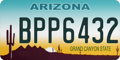 AZ license plate BPP6432