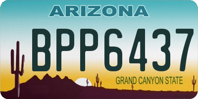 AZ license plate BPP6437