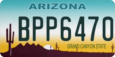 AZ license plate BPP6470