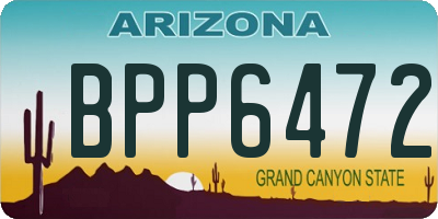 AZ license plate BPP6472