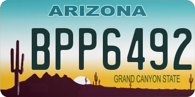 AZ license plate BPP6492