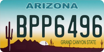 AZ license plate BPP6496