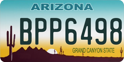 AZ license plate BPP6498