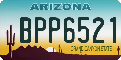 AZ license plate BPP6521