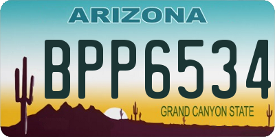 AZ license plate BPP6534