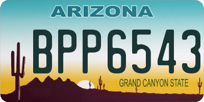AZ license plate BPP6543