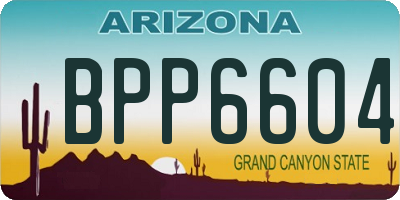 AZ license plate BPP6604