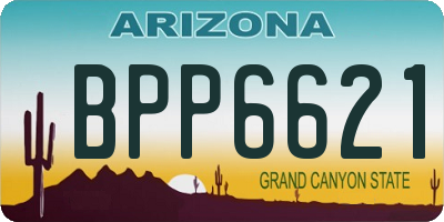 AZ license plate BPP6621