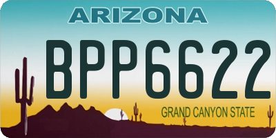 AZ license plate BPP6622