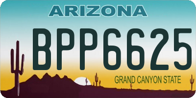 AZ license plate BPP6625