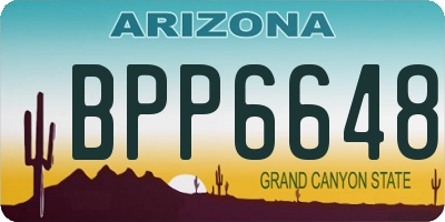 AZ license plate BPP6648