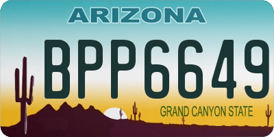 AZ license plate BPP6649