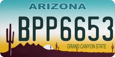 AZ license plate BPP6653