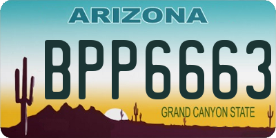 AZ license plate BPP6663