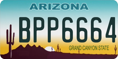 AZ license plate BPP6664