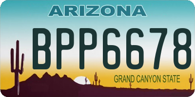 AZ license plate BPP6678