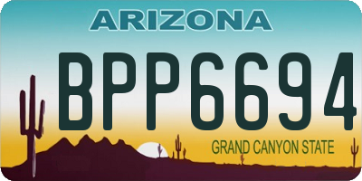 AZ license plate BPP6694