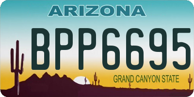AZ license plate BPP6695
