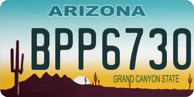 AZ license plate BPP6730