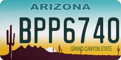 AZ license plate BPP6740