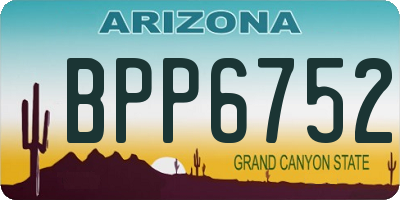 AZ license plate BPP6752