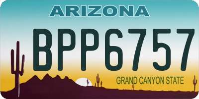 AZ license plate BPP6757