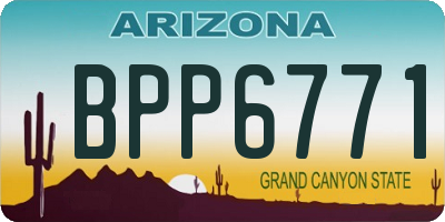 AZ license plate BPP6771