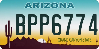 AZ license plate BPP6774