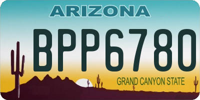 AZ license plate BPP6780