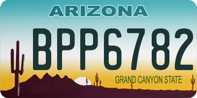 AZ license plate BPP6782