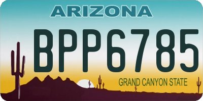 AZ license plate BPP6785