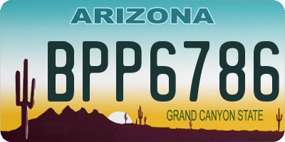 AZ license plate BPP6786