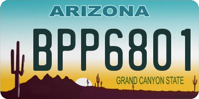 AZ license plate BPP6801