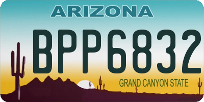 AZ license plate BPP6832